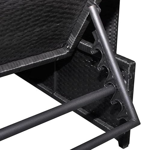 Miniatura 5 de Sillas de patio, tumbonas para exteriores, juego de 2, tumbonas de piscina para cubierta, tumbonas, tumbonas de 2 piezas con mesa de ratán de