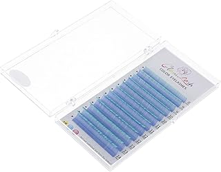 FRCOLOR 1 Caixa De Enxerto De Cores Cílios Fluorescentes Cílios Postiços Cílios Postiços Cílios Azuis Naturais Fluorescência Cílios Postiços Extensões De Cílios Cosplay Cílios Imitação UV