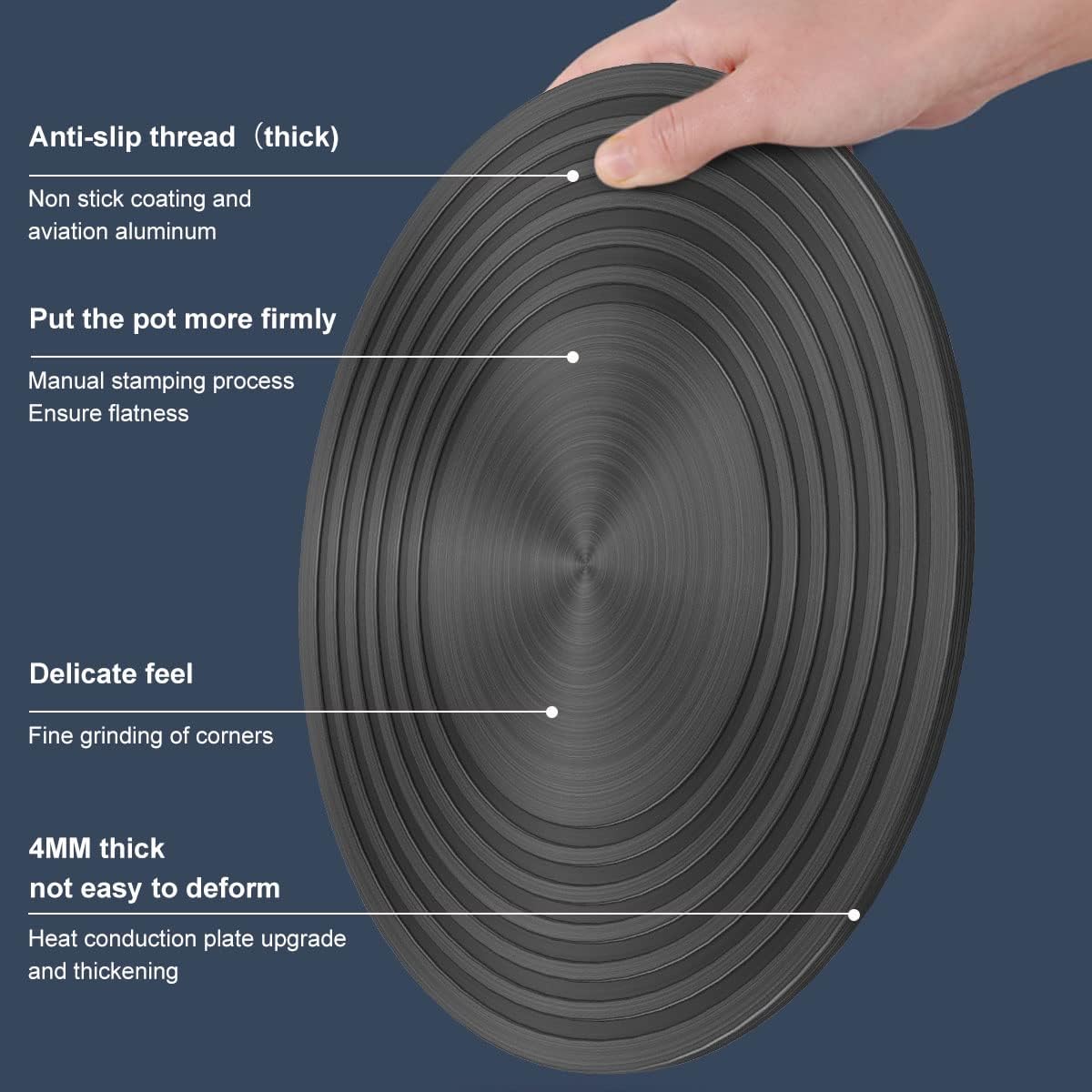 Heat Diffuser for Gas Stove, 11 inch Non-Stick Coating Heat Diffuser Plate, Aluminum Alloy Gas Reducer Flame Guard Simmer Ring Plate, Round Fast Defrosting Tray, Cookware Accessories