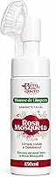 Mousse de Limpeza Facial Rosa Mosqueta 150ml com Escova de Silicone – Limpeza Profunda, Remove Oleosidade e Impurezas, Hidrata e Não Resseca – Com Aloe Vera | Para Todos os Tipos de Pele