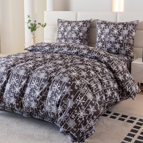 Cotton Market Weihnachtsbettwäsche 2-teilig mit Schneeflocken-Motiv...