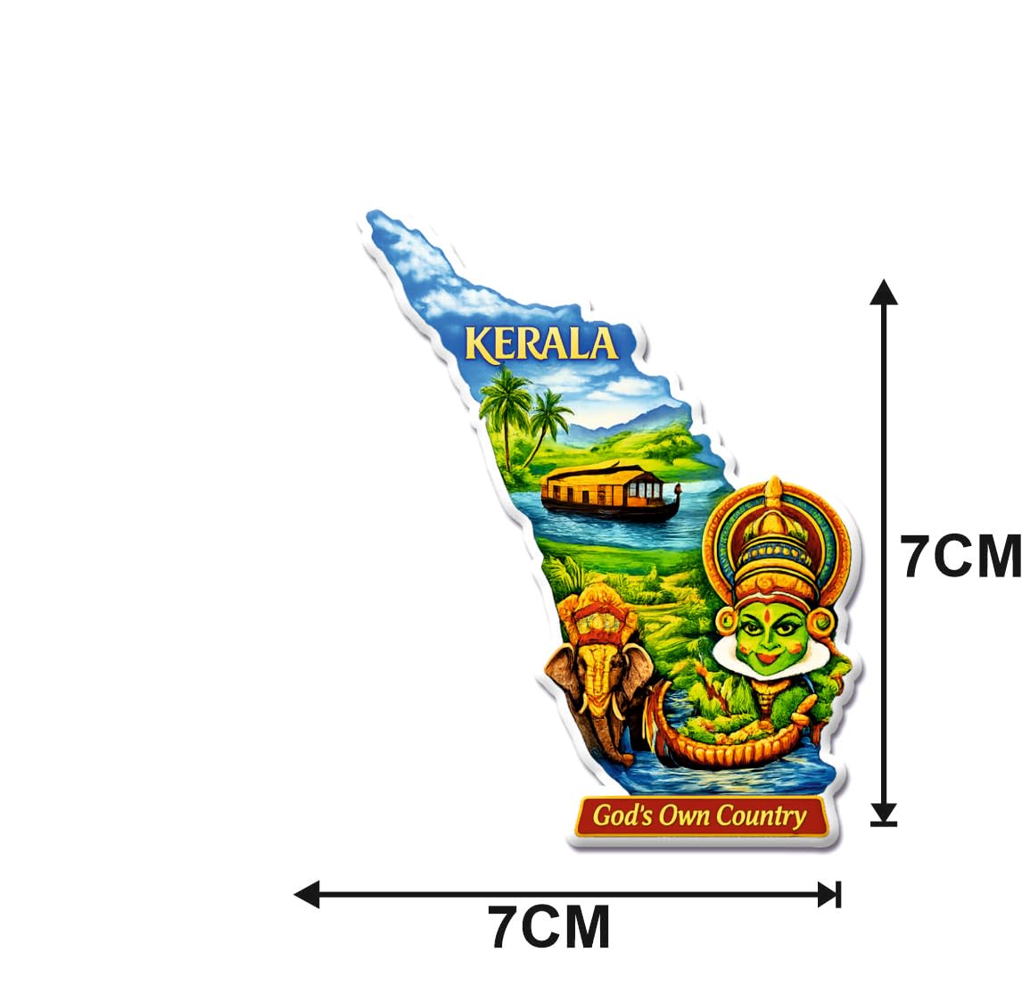 Kerala Fridge Magnet - God's Own Country Design -2