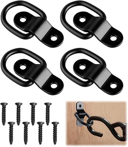 D Tie Down Anchors,4 PCS D Rings Heavy Duty,Black D-ring,Tie Down Van ...