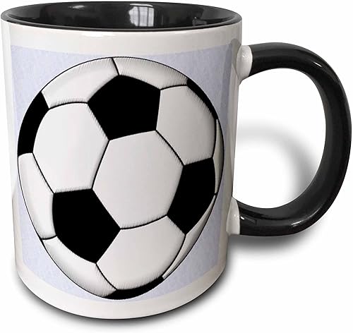 3dRose mug_50318_4 "Soccer Ball Champ" - Taza negra de dos tonos, 11 onzas, multicolor