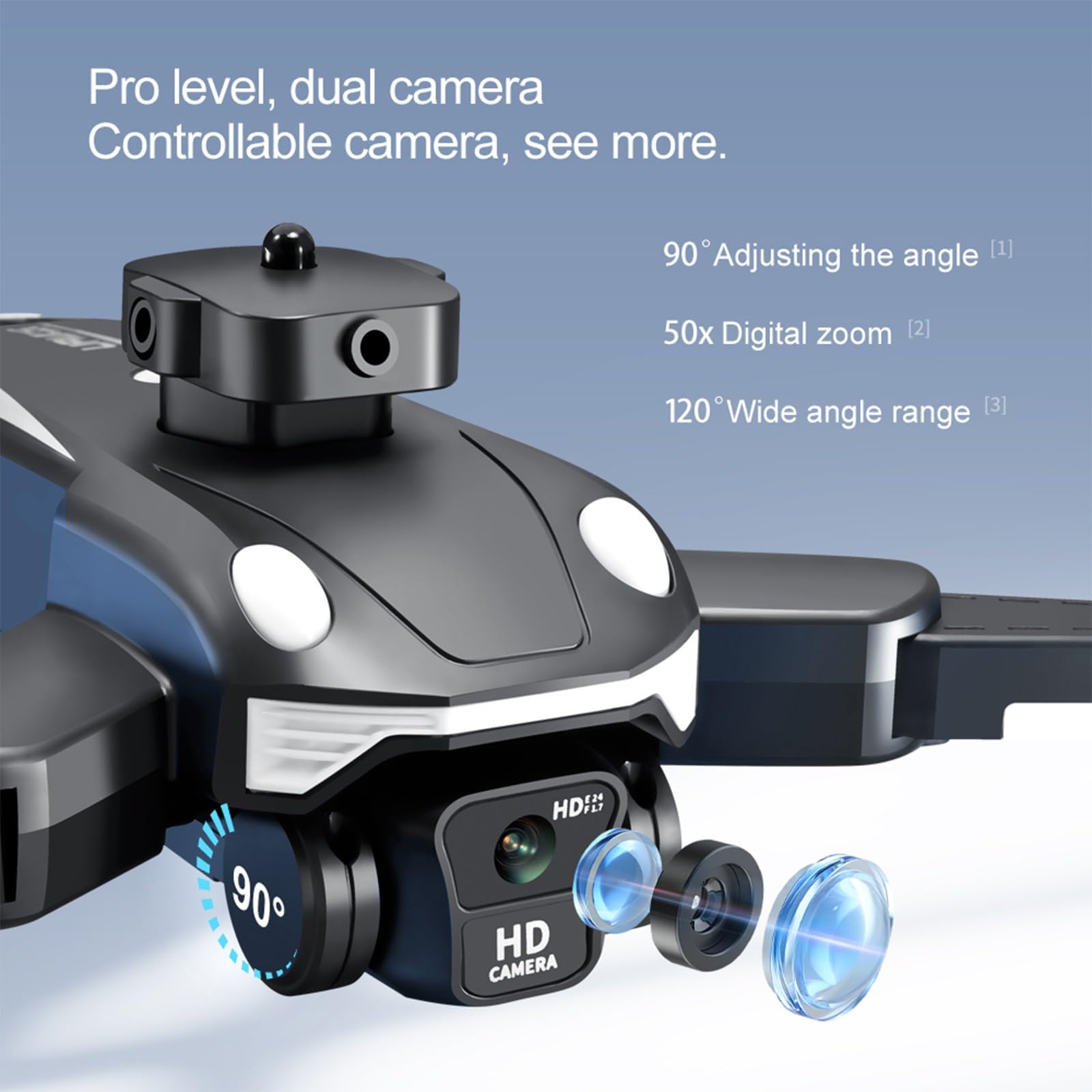 Drone con motore senza spazzole, fotocamera 1080P, quadricottero RC FPV WIFI 2.4G - modalità senza testa, seguimi, mantenimento 'altitudine, ribaltamenti a 360°, evitamento degli ostacoli, obiettivo g