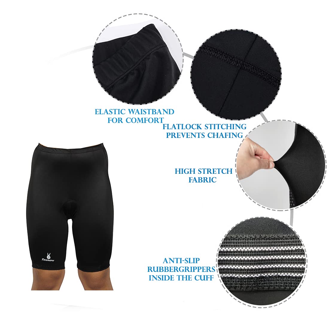 TRIUMPH Men's Cycling Shorts Padded Bicycle Riding Pants Biking Clothes Cycle Wear Tights Size XS Multi-Color 4