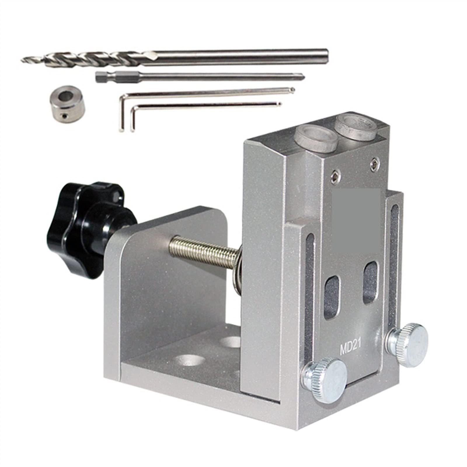 Micrómetro Digital, de kit plantilla orificio bolsillo sujeción rápida con juego brocas 9 mm Kit herramientas carpintería carpintero(Quick clamping)