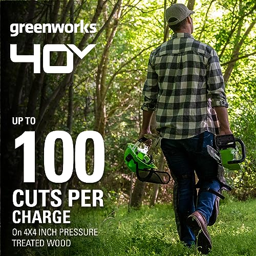 Image of Greenworks 40V 16 inch Brushless Cordless Chainsaw (Gen 2) (Great For Tree Felling, Limbing, Pruning, and Firewood / 75+ Compatible Tools), Tool Only