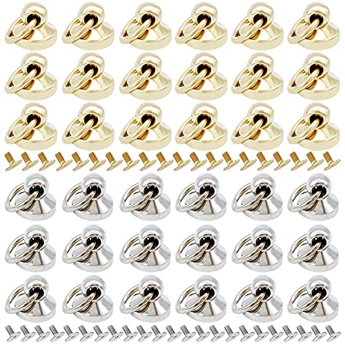 40 Pcs Round Head Rivet Studs Diy Leather Craft Rivets With Pull Ring Metal Rivet Studs, For Purse Wallet Phone Case Handbag Decoration Bag Shoes (Silver, Golden) #TOP28