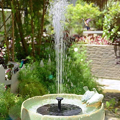 3.0W Circle Solar Fountain Pump Solar Powered Fountain with Battery and 6 Nozzles, for Pool, Garden, Fish Tank and Aquarium