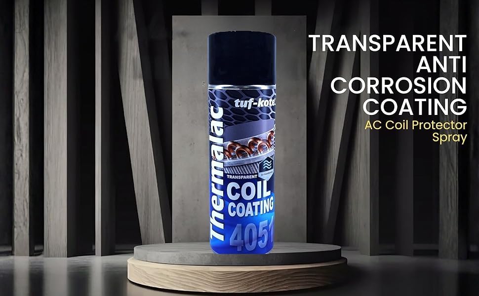 Image of tuf-kote THERMALAC 4051 Blue AC Coil Protector Spray 250ml [Pack of 2] | Transparent Anti-Corrosion Coating for Copper Tubing & Condenser Coils | Heat Resistant up to 205C