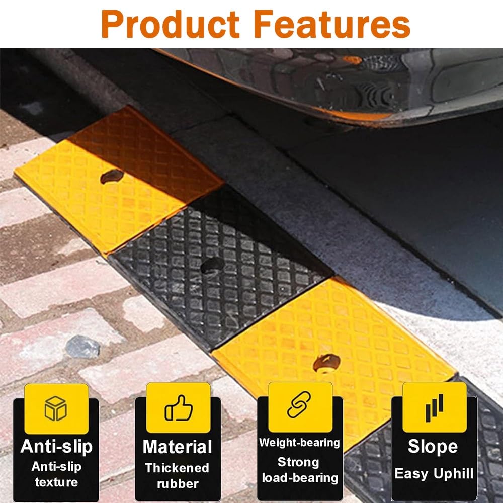 Rampa De Umbral De 5cm Altura, Rampas De Entrada De Goma para Vehículos, Rampa De Acceso para Coches Almacenes Sillas De Ruedas Autobuses(100x15x5cm/39.37x5.9x1.97in)