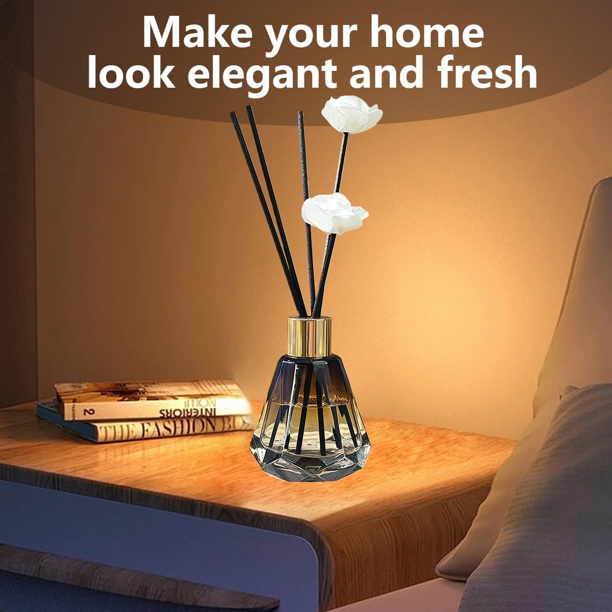 2PCS 60ml/2oz Empty Refillable Glass Diffuser Bottles - Aromatherapy Storage Containers for DIY Replacement Diffuser Sticks - Amber Gradation - Image 6