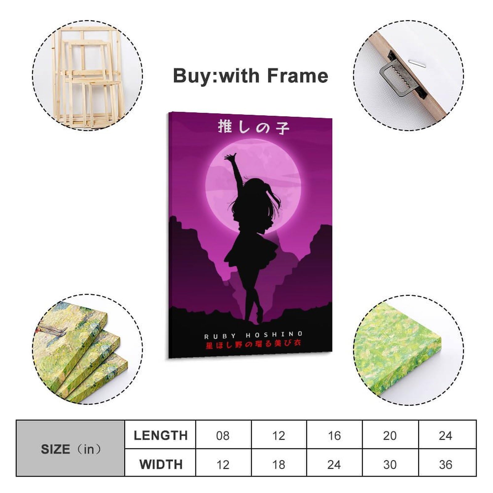 Ruby Hoshino Poster Décoratif Sur Toile Pour Chambre à Coucher 50 X 75 Cm