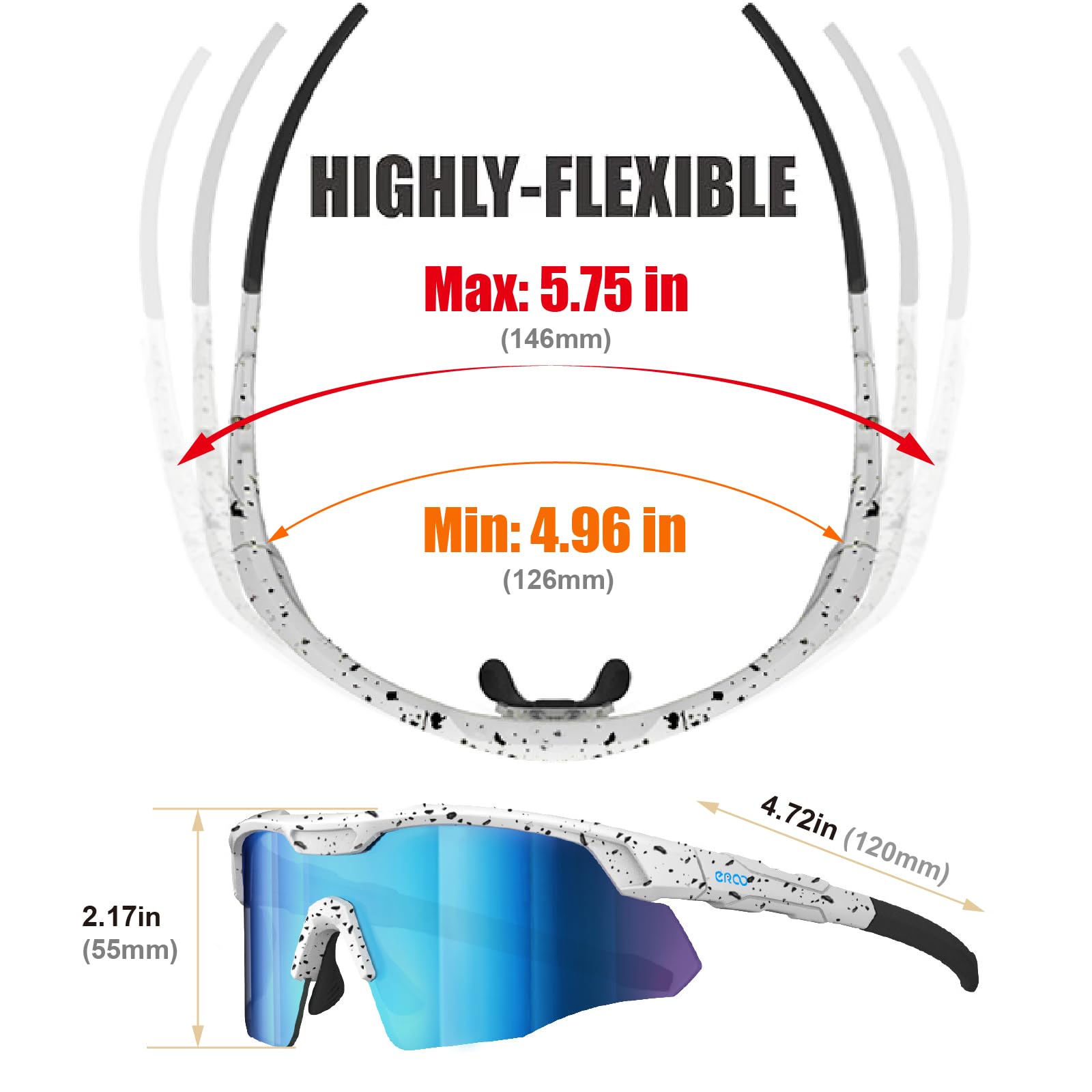 ER00 EAZYRUN Lunettes De Soleil Polarisées HD XL Pour Hommes Et Femmes