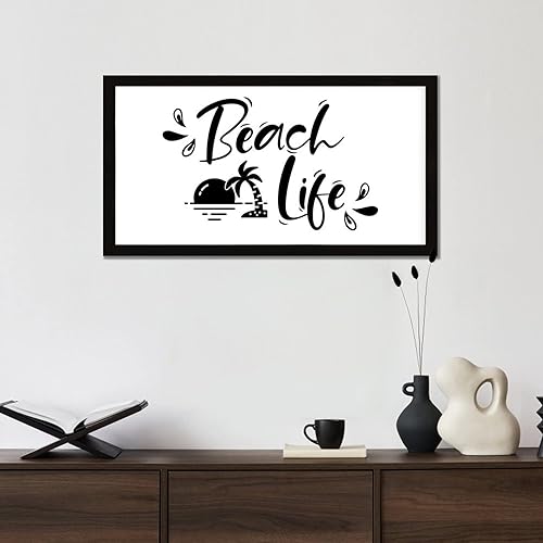 Miniatura 6 de Letreros de madera con cita motivacional con versículos de las Escrituras, estilo rústico y elegante, 12 x 22 pulgadas, marco negro, placa de madera