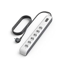 Belkin Ciabatta multipresa con 6 prese, protezione dalle sovratensioni con 6 prese CA protette, 650 joule, cavo di prolunga di 2 metri, presa multipla per casa, ufficio, laptop, computer e altro