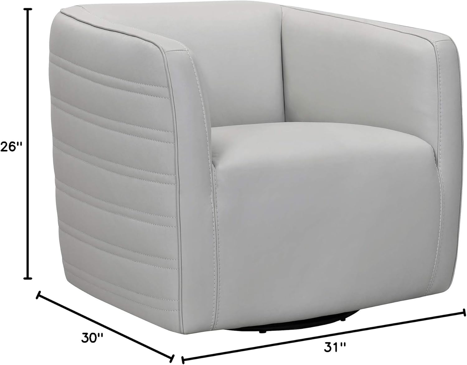 Armen Living Melanie Swivel Leather Barrel Chair