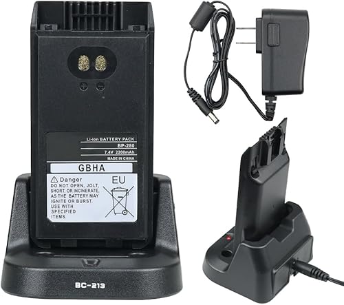 Batería BP-280 de 7.4V 2200mAh con cargador BC-213 para ICOM F1000 F2000 F1100 F1000D F2000D F1000S F2000T F2100D A16 Radios Reemplazo de batería de