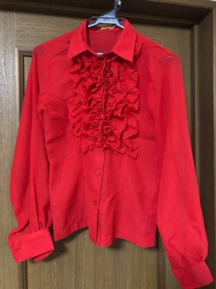 DOCE del FLAMENCOドセ デル フラメンコフリル 赤 ブラウス 胸元