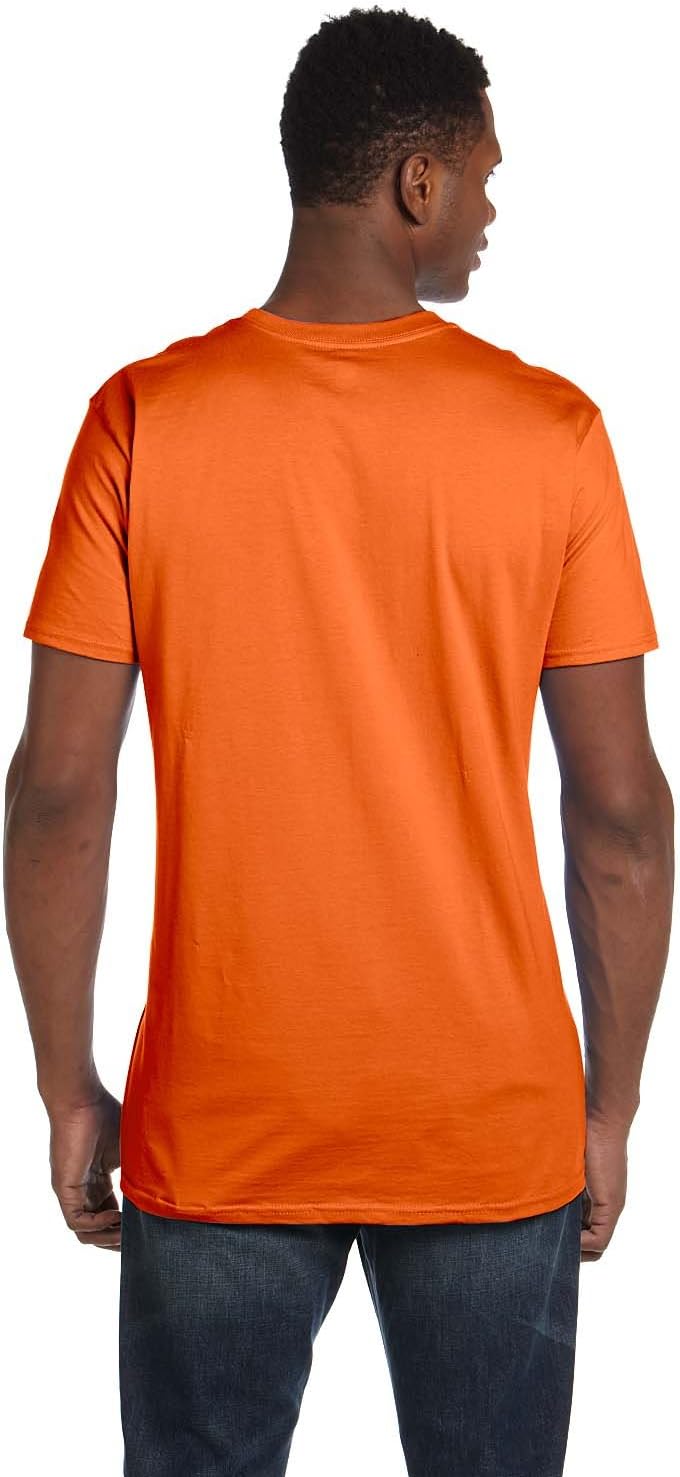 Hanes Mens Ringspun Cotton Crewneck Nano-T T-Shirt, Orange, S ( Pack of 2)