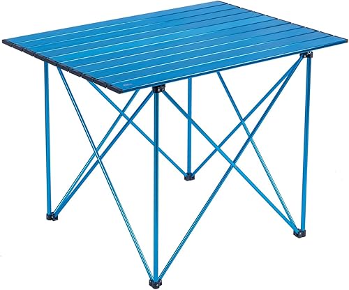 Miniatura 14 de iClimb Mesa plegable de camping compacta ultraligera con bolsa de transporte (azul - S)