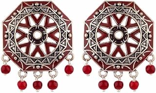 Voylla Rangabati Pink Beads Disc Earrings For Women's & Girl's Price In India