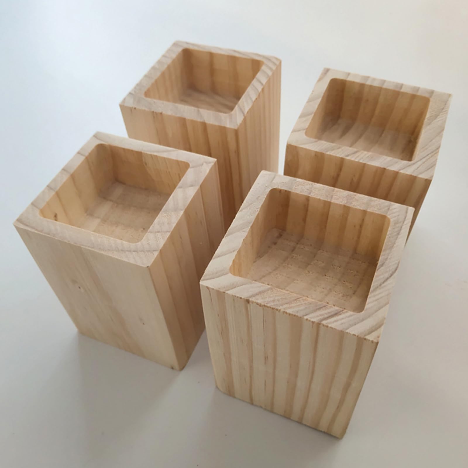 Rialzi per Letto in Legno 4 Rialzi per Divano Piedini di Supporto per Pesanti Sollevatori da Mobili Altezza 3-20 cm, per Tavolo Divano Scrivania (A 5cm-Increase Height 20cm)