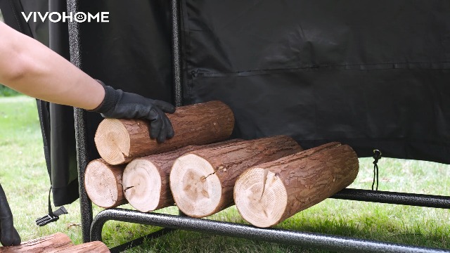 Amazon.com : VIVOHOME 3 ft Heavy Duty Firewood Rack Outdoor with