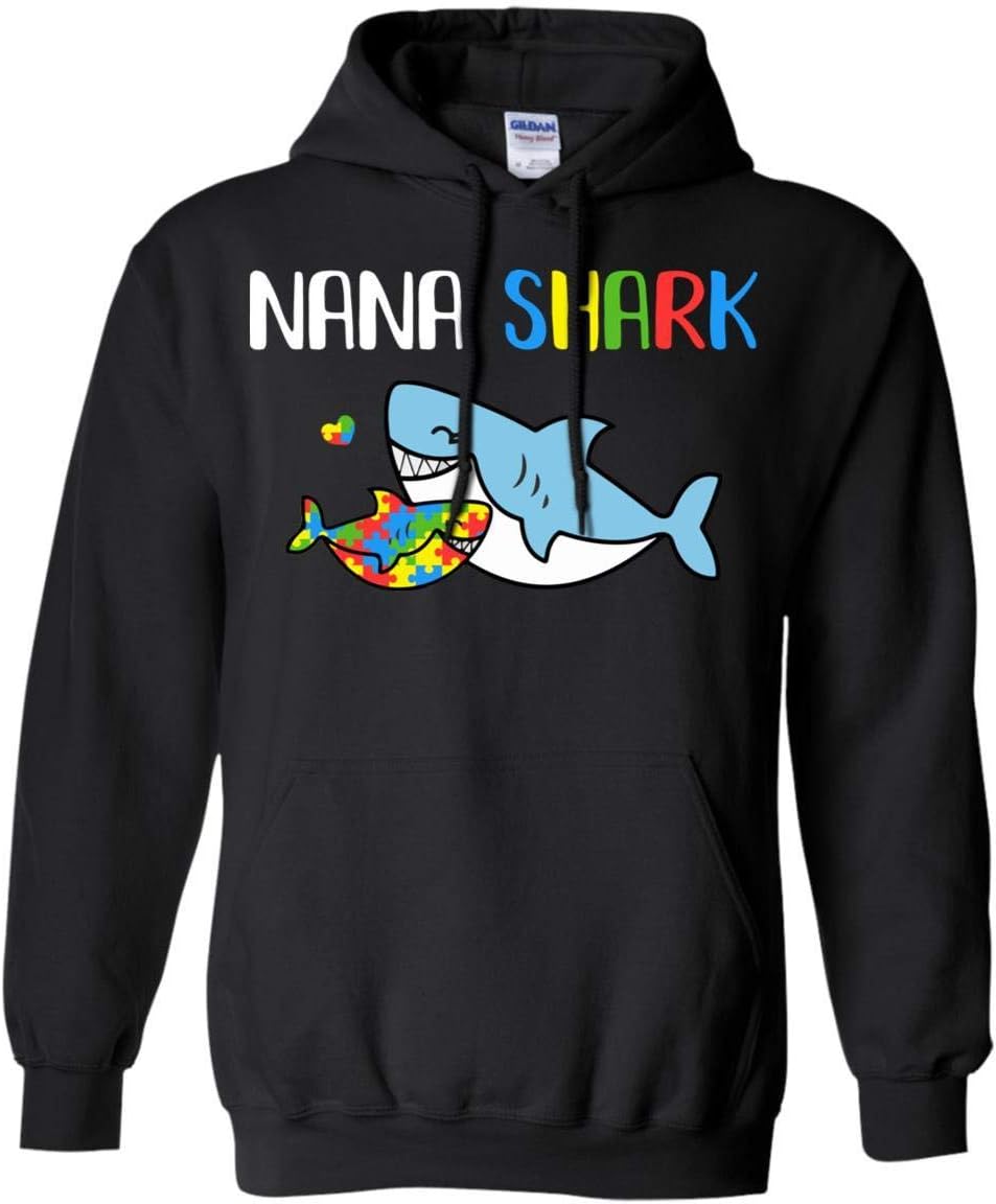 TeesPass Nana Shark Support Autism Awareness for Grandchild Shirt Hoodie