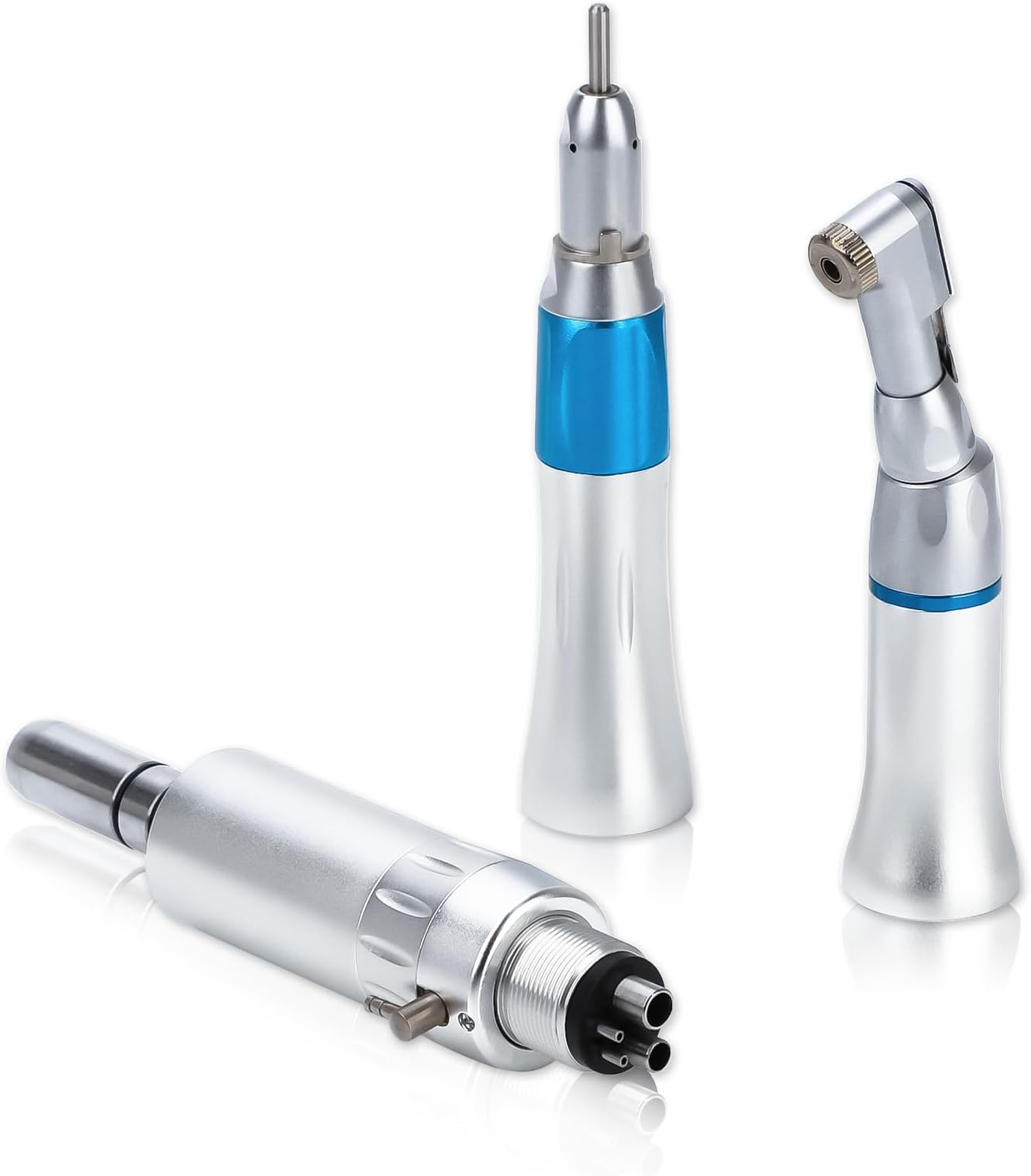 4E 4E'S USA Low-Speed Dental Handpiece Kit 510(K) Approved: Slow-Speed Handpiece Kit with Air-Powered Motor, Contra Angle & Nose Cone Attachments for Trimming, Polishing & Decay Removal