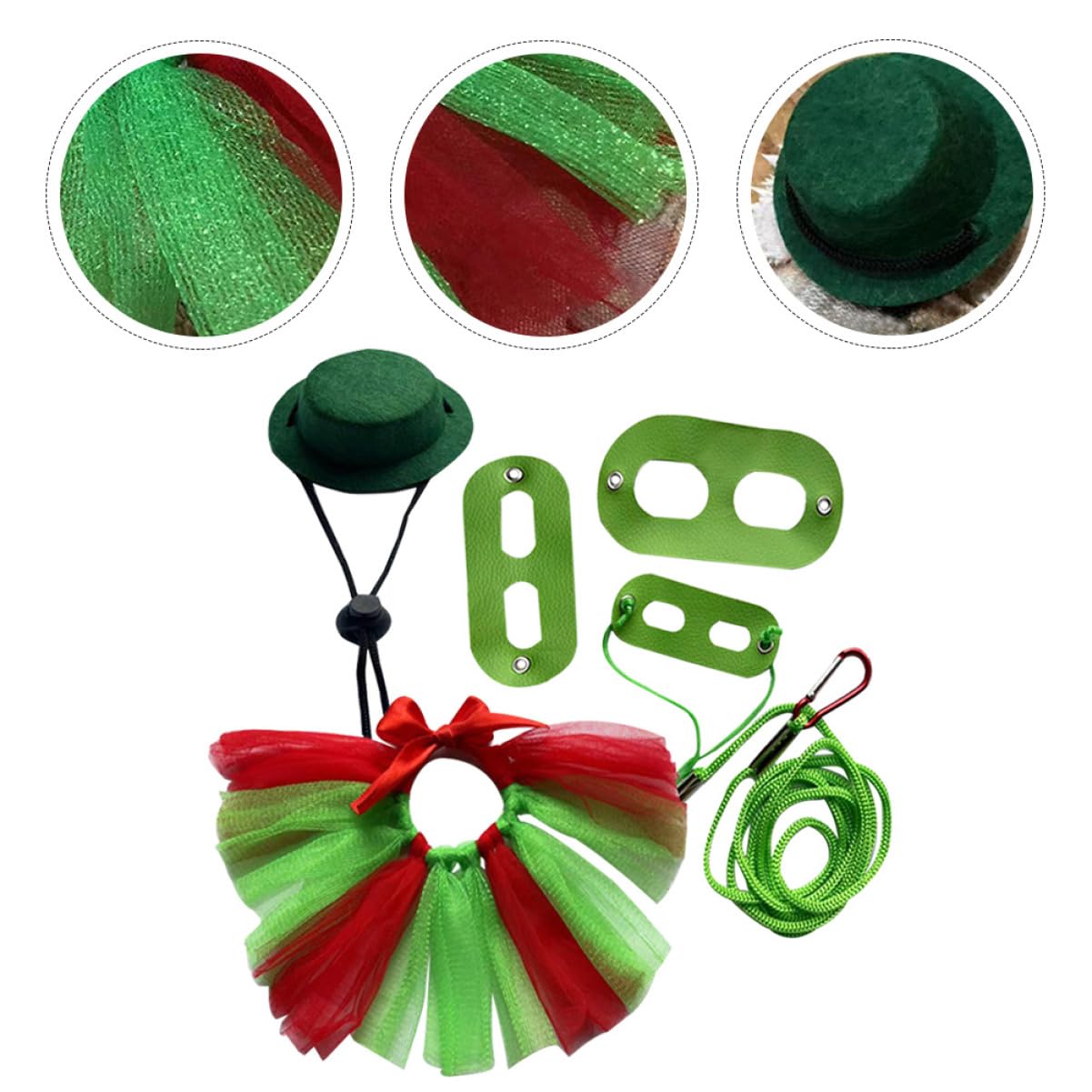 BESPORTBLE 5sets Guinzaglio Rettili Guinzaglio Per Barbuto e Lucertole Design Natalizio Gonna Facile Indossare e Portare