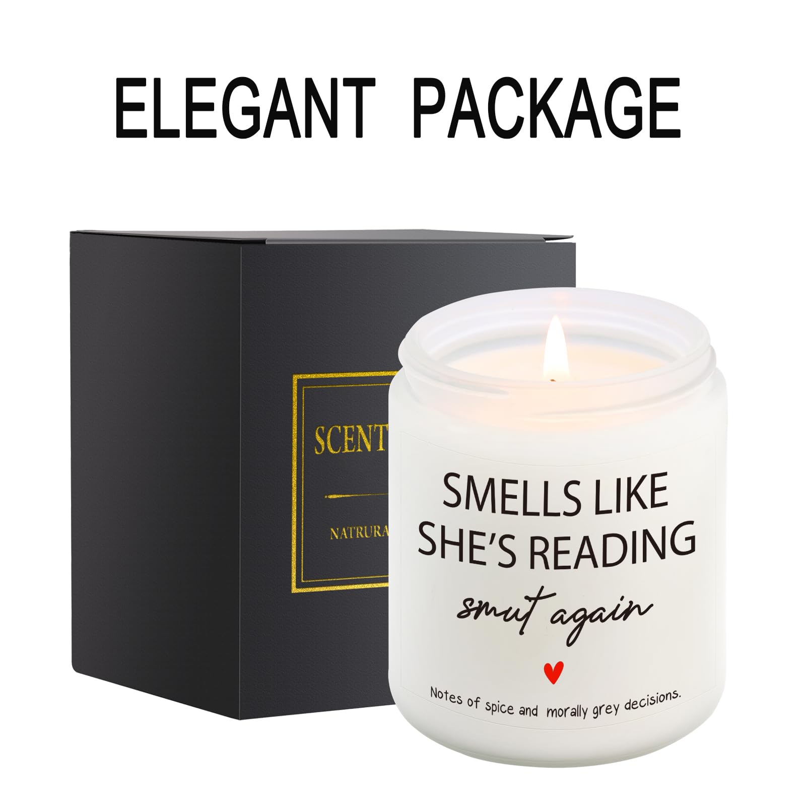 Book Lovers Gifts, Smutty Reading Gift for Bookworm, Librarian, Bookish Decor - Funny Birthday, Mothers Day Gifts for Book Lovers Women, Readers - Smut Candle