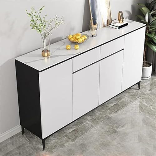 NIUYAO Sideboard Modern Minimalist Marble Sideboard with 2 Drawers Accent