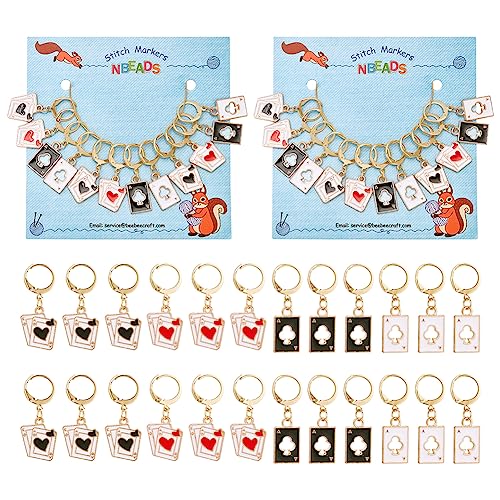 NBEADS 24 Pcs Playing Card Stitch Markers