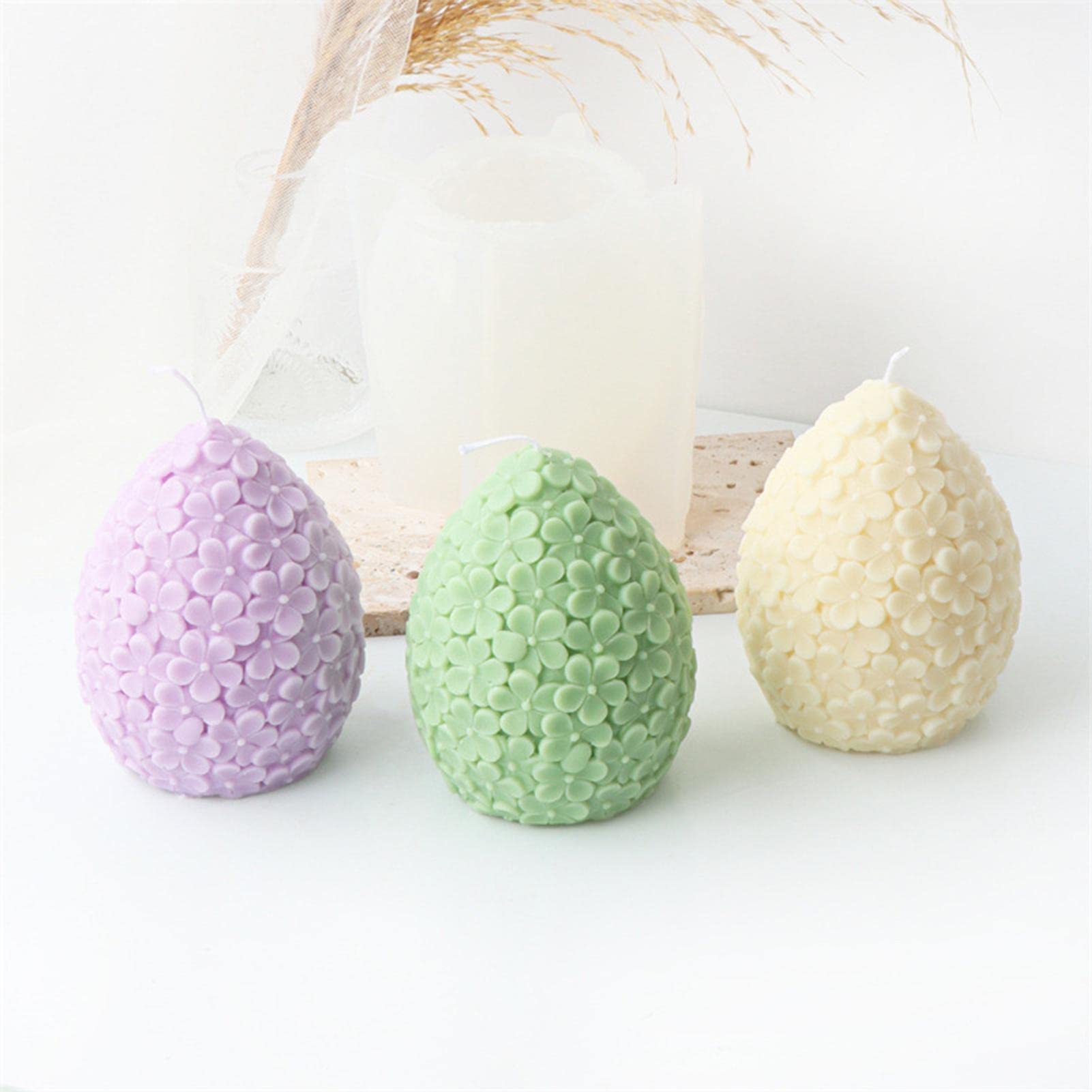 Stampo in silicone 3D per uova di Pasqua, stampi per candele fai da te, fiori di