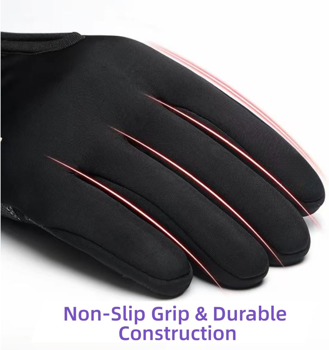 Men and Women’s 5-Layer Thermal Insulated Waterproof Windproof Warm Winter Snow Gloves with Zipper, Touchscreen Compatible for Skiing Hiking Cycling Running -10℉ Cold Weather - Image 5