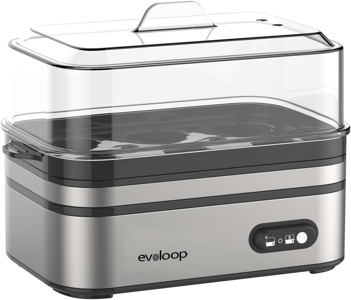 Rapid Egg Cooker - Cook Perfect Eggs Every Time with Auto Shut Off - Hard Boiled, Poached, Scrambled, or Omelets - 6 Egg Capacity