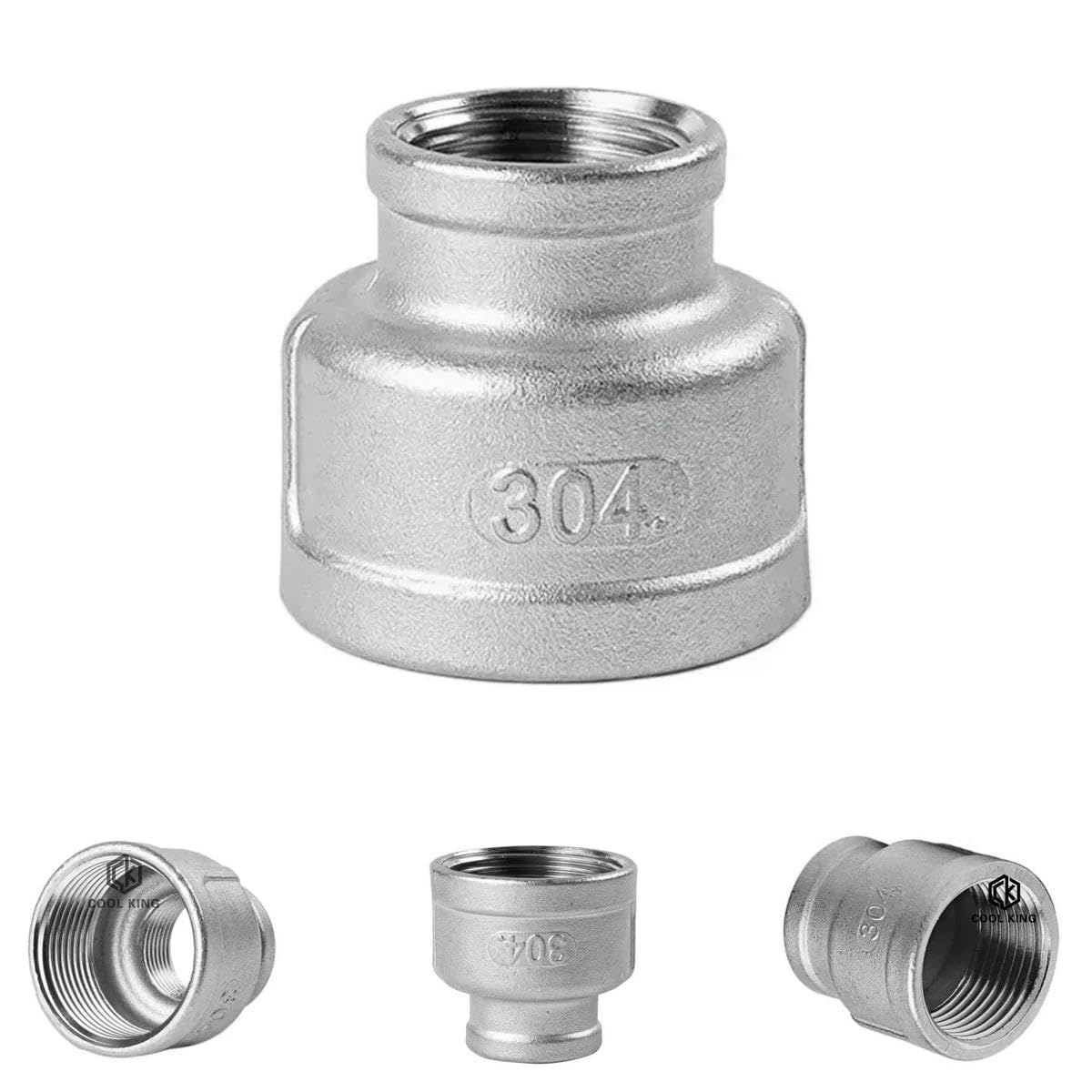 Reduzierstück Innengewinde Auf Innengewinde – 1/8″ Bis 2″ – 304 Edelstahl-Rohrverbindung, Geschmiedet