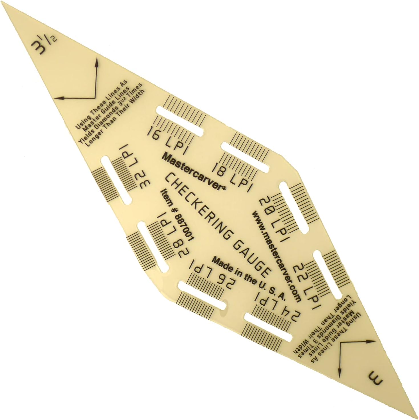 MASTERCARVER PRO Gunsmith Gunstock CHECKERING Gauge for