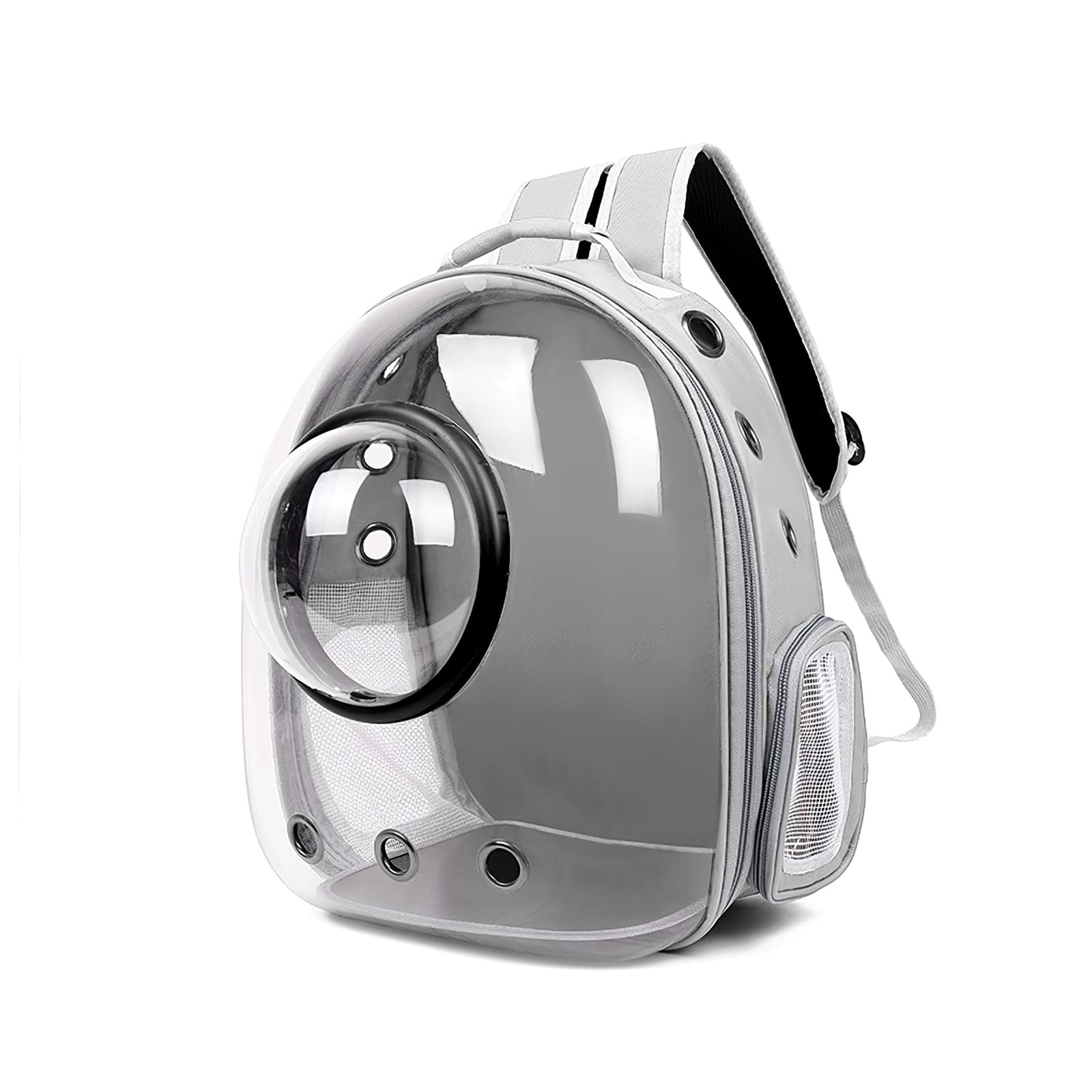 Galatée Mochila para Gatos, Mochila para Gatos Al Aire Libre, Mochila Impermeable Transparente para Perros, Mochila para Mascotas con Cápsula De Espacio Ventilado(Gris, Cubierta Transparente)