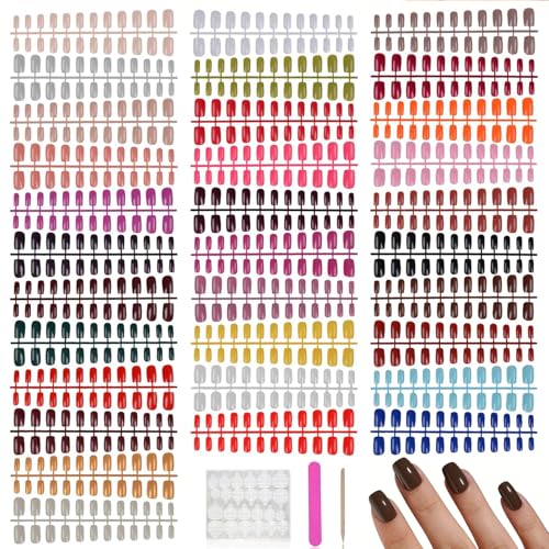 769PCS Square Press on Nails Medium Square Fake Nails, TOROKOM 32...