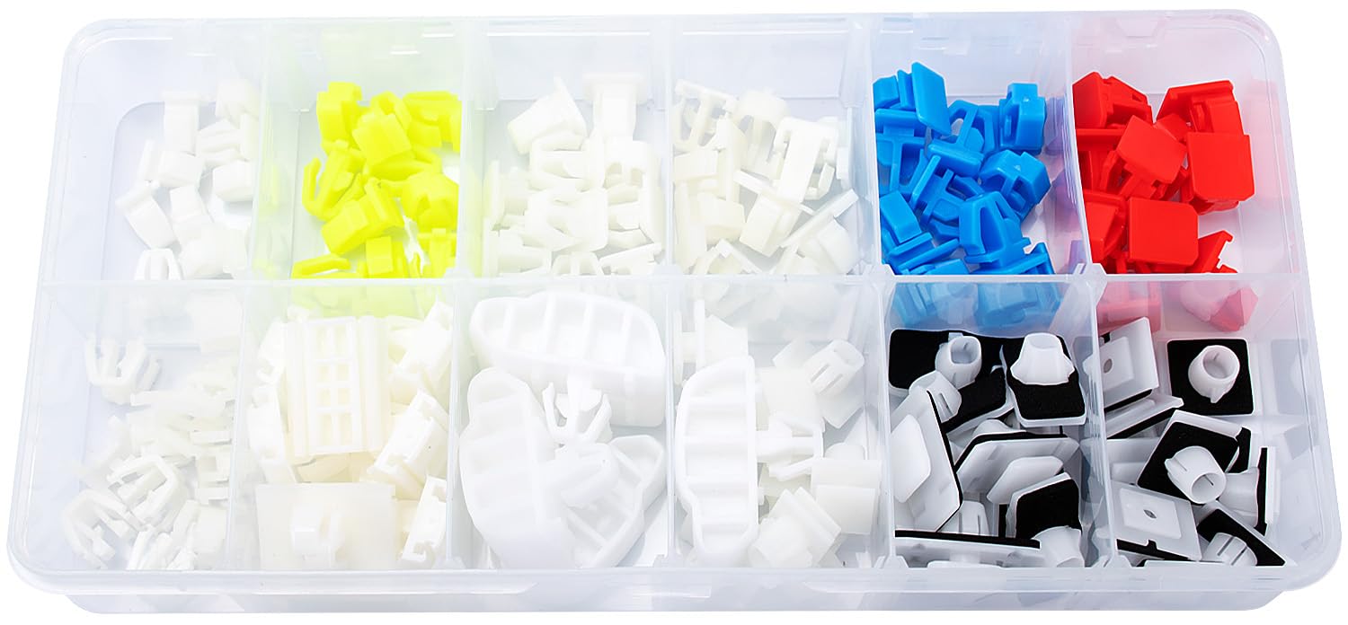 OAUTOO 115pcs fits Honda Acura Body Side Molding Clips Assortment Front and Side Door Exterior Trim Moulding Clip Kit
