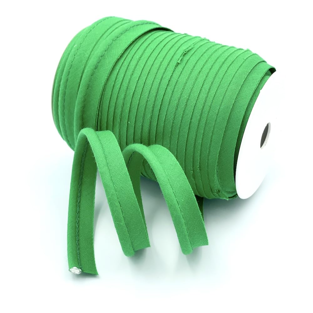Craft Cult Medium 14mm Wide Plain Piping Bias Binding Piped Trim - 25 Metre Roll (103 - Emerald Green)