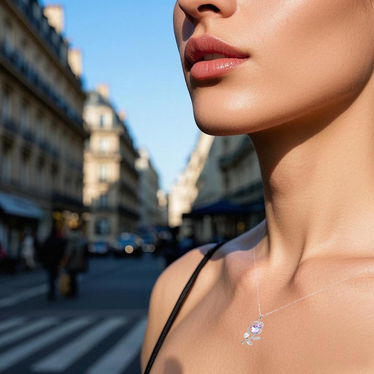 Gold Flower Necklaces for Women Pearl Rose Flower More Pendant Designs - Image 3