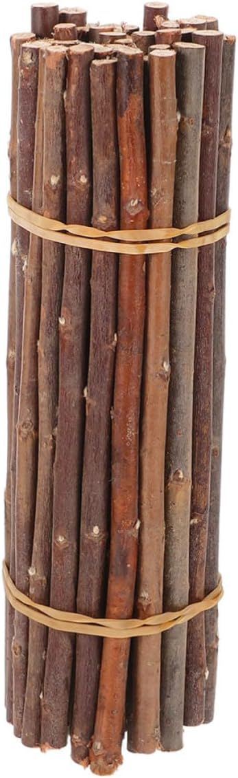 50pcs Wooden Craft Sticks for DIY Projects, Natural Brown Wood Branches Rustic Style, Sturdy and Reusable for Crafting and Holiday Projects Decoration