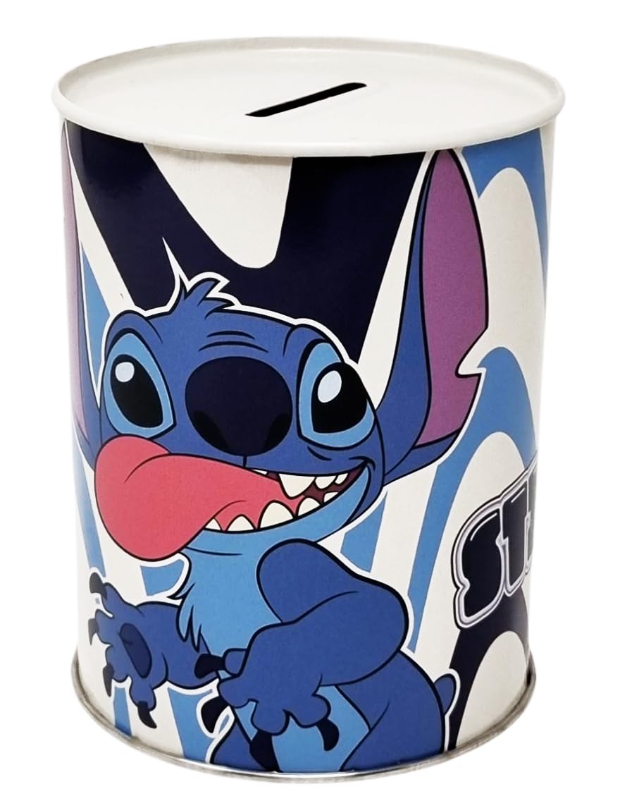 Disney Hucha Stitch de metal, no se puede abrir, 11 x 8 cm