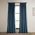 HPD Half Price Drapes Signature Velvet Thermal Blackout Curtains for Living Room 120 Inch Long (1 Panel) Rod Pocket Insulated Blackout Curtains for Bedroom Window Curtains, 50W x 120L, Denver Taupe