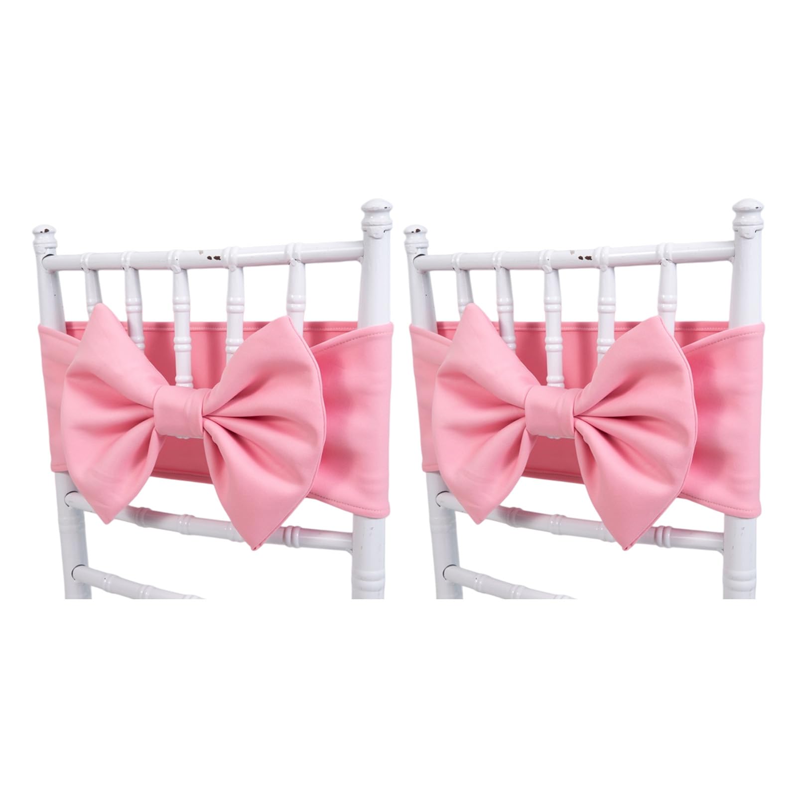 Nucelit 2Pcs Stretchable Chair Sashes Bowknot with Elastic Band for Wedding Banquets Engagement Anniversary Celebration Decors Weddings and Parties Event for Enhancing Venues Elegances