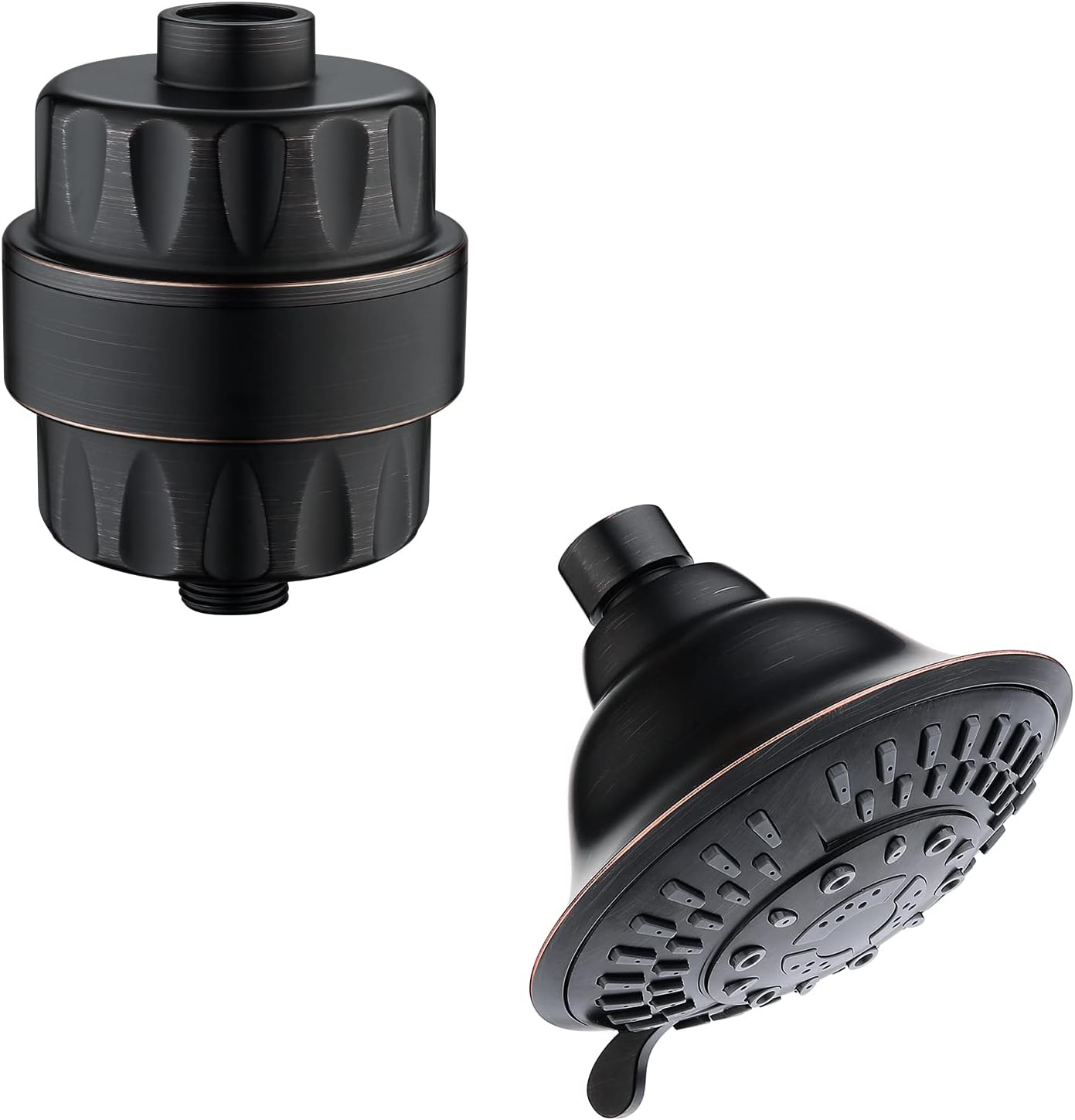 BRIGHT SHOWERS 5 Spray Setting Fixed Shower head and Matching Shower Head Filter